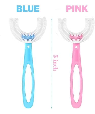 U Shaped Toothbrush for Kids - Silicone 360 Whitening & Massage Manual Training for Ages 6-12 2 Pack - Buy Online on GoSupps.com
