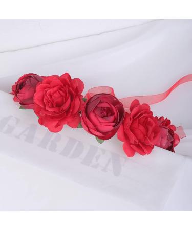 Wiwpar Red Rose Floral Crown Headband - Adjustable Flower Wreath Garland for Wedding & Party Women s Hair Accessory - Buy Online on GoSupps.com