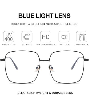 Dollger Blue Light Filter Glasses for Men & Women - Square Metal Frame Anti-Blue Light PC & TV Gaming Glasses - Buy Online on GoSupps.com