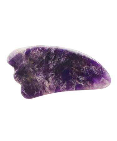 1pc Facial Tools Jade Face Roller Skin Care Guasha Board Scraper Jade Massage Board Jade 8.00X5.00X1.50CM Purple