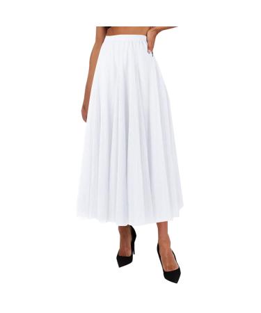 Women short winter winter skirt a line casual rock chiffon swing bell rock mini petticoat extension shirt long printed rock mini beach rock mini skirt basic white l