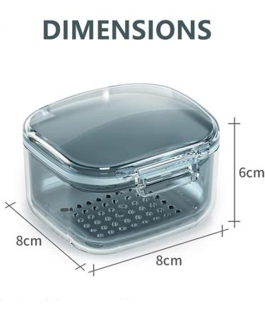 Portable Denture Cleaning Box | Prostheses Storage Container & Holder for Braces Aligners - Blue - Buy Online on GoSupps.com