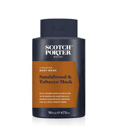 Scotch Porter Hydrating Body Wash | Sandalwood & Tobacco Musk | Formulated with Non-Toxic Ingredients  Free of Parabens  Sulfates & Silicones | Vegan | 16 Fl oz