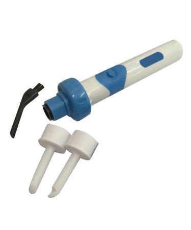 Ear Wax Remover Cordless Plastic Electric Ear Cleaner Safe Earwax Pick Cleaner with Soft Heads for Home Hospital Blue