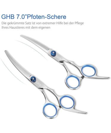 GHB Dog Hair Scissors - 5 Pack for Grooming & Coat Care | Thinning Scissors for All Dogs & Cats - Buy Online on GoSupps.com