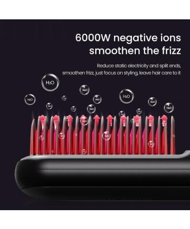 Flux Cordless Hair Straightener Brush - Portable Mini Ionic Hot Comb for Women | Travel-Friendly & Fast Charging (Pink - Buy Online on GoSupps.com