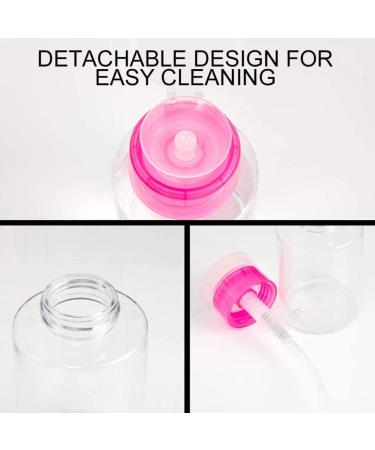 Nail Varnish Remover Pump Bottle Dispenser The Gel Bottle Nail Polish Remover Dispenser Empty Clear Push Down Bottle Plastic Pump Liquid Container Rosy 180ml - Buy Online on GoSupps.com