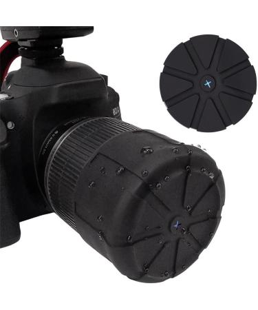 Limnyves 3Pcs Universal Lens Cap Cover for 65-110mm DSLR Camera Lenses - Waterproof Silicone, Black - Buy Online on GoSupps.com