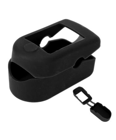 Oximeter shell blood oxygen cover oximeter-silicone shell wear-resistant fingertips oximeter protective shell silicone finger tip powder case for the office at home outdoors (black)