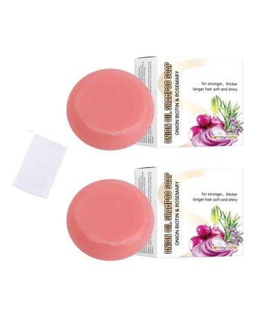 2PCS Onion Oil Shampoo Soap Enhance Hair Luster Deep Cleaning Moisturizing Scalp Soften Smoothen Hair Shampoo Bar