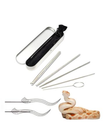 NF Snake Probe Kit Professional 5 Pieces Snake Sexing Probes Stainless Steel Reptile Gender Detection Tool for Different Size Snakes