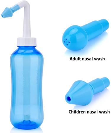 500ml Neti Pot Sinus Rinse Bottle | Nasal Wash & Allergy Cleaner | Pressure Nasal Irrigation System for Adults & Kids | BPA Free - Buy Online on GoSupps.com
