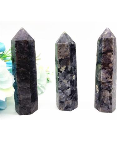 1-Pack of Natural Labradorite Stone Point Hexagonal Pyramid Suitable for Furniture Decoration Crystals Stone Mineral Specimen - Buy Online on GoSupps.com