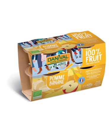 Danival - Organic Apple Banana Puree 4 x 100g - Sold per unit