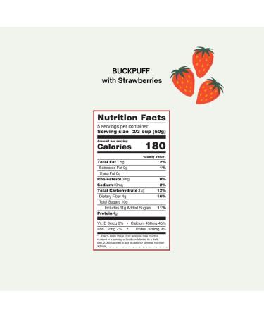 Organic puffed buckwheat granola with strawberries 4 x 255g Vegan Gluten free - Buy Online on GoSupps.com