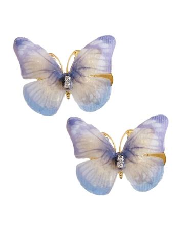 xbiez Rhinestones Hair Clip for Women Metal Hairpin Styling Moving Butterfly Thick Hair Thin Hair Gift Hair Accessories Blue purple