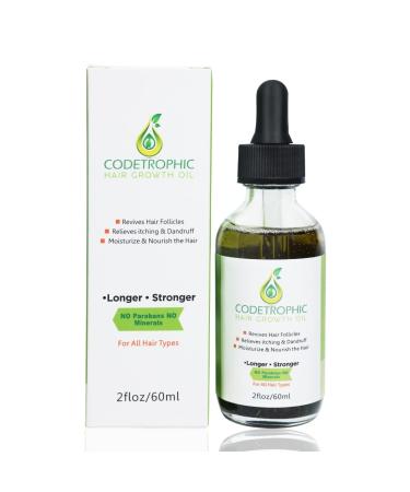 Codetrophic Hair Growth Oil - Rosemary Oil for Hair Growth Organic - Natural Hair Oil - Hair Treatment  2.0 Fl Oz  Pack of 1