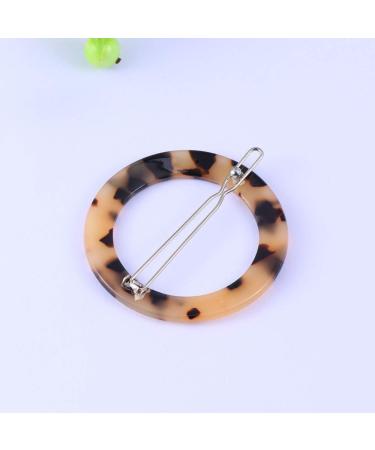 Minkissy Round Hair Clip Minimalist Dainty Hollow Geometric Hair Pin Circle Acrylic for Women Lady (Spotted Coffee) - Buy Online on GoSupps.com