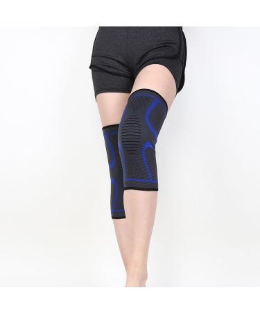 Sports knee pads knee compression sleeves for relieving pain and arthritis used for running and aerobic exercise (2 Blue XL)