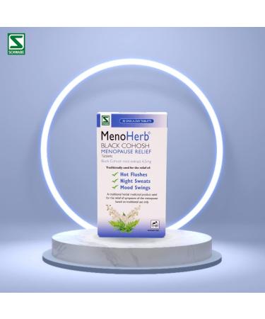 Schwabe Pharma - MenoHerb - Menopause Relief - Black Cohosh Root Extract 6.5mg - Traditionally Used for Hot Flushes Night Sweats and Mood Swings - 30 Tablets - Buy Online on GoSupps.com