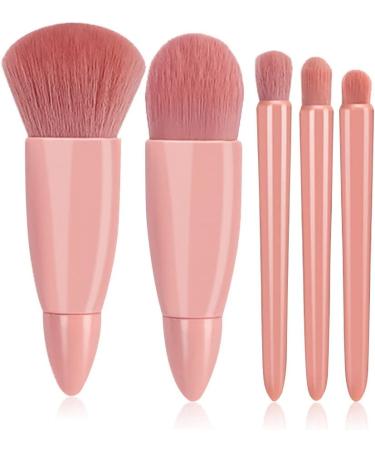 kawehiop 5 Pieces Makeup Brushes Plastic Handle with Mirror Powder Foundation Beauty Make Up Soft Brush Beginner Cosmetics - Buy Online on GoSupps.com