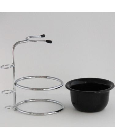 ZHONGJIUYUAN Stainless Steel Shaving Set: Brush Razor Stand & Black Bowl - Premium Health Care Grooming Essentials - Buy Online on GoSupps.com
