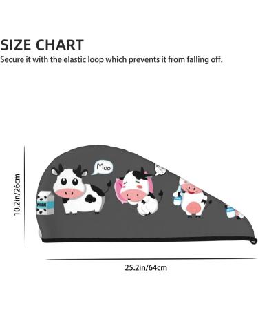 Shop Cute Farm Milk Animal Microfiber Hair Towel | Super Absorbent Quick Dry Hair Wrap for Women - Ideal for Long Curly & Thick Hair - Buy Online on GoSupps.com