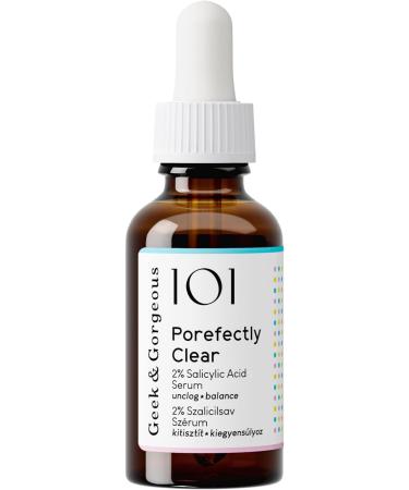 Geek & Gorgeous 101 - Porefectly Clear light gel exfoliant with 2% salicylic acid & Sarcosine unclogs pores & improves blackheads & oiliness - combination & oily skin 30ml - Buy Online on GoSupps.com