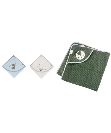 Sternal baby towel hood - hooded towel baby emmi - bathing poncho baby bath towel - 100% cotton fast drying - bath towel baby with hood & washing glove donkey emmi size: 21 x 15 cm emmi 2020 100x100 cm (1 Pack) bundle with washing glove