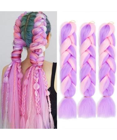 Fanfyfyu ombre braiding hair 3pack kanecalon hair braids extension jumbo braid hair extension 24 " braids box braid hair art hair hair for bricking up (mb16) 24 inch (pack of 3) db-bmb16