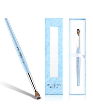 Golden Maple 100% Pure Kolinsky Hair Size 8 Oval Acrylic Nail Brush Set - Blue Wood Handle, Professional Manicure Tool for DIY Salon - Buy Online on GoSupps.com