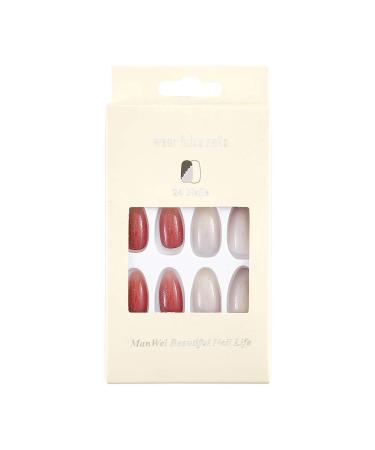 Sethexy Red Stiletto False Nails - 24pcs Shiny Bling Acrylic Press-On Tips for Women & Girls - Buy Online on GoSupps.com