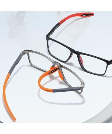 Fashion Progressive Reading Glasses for Men - 2.0x Anti-Blue Light Multifocus & Anti-Fatigue - Stylish Orange Color - Buy Online on GoSupps.com