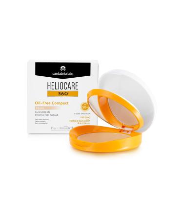 Cantabria Labs Heliocare Oil Free Pearl SPF 50 Advanced Photoprotection with Color Antioxidant Compact Size Matte Finish for Combination or Oily Skin 10g