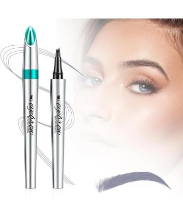Upgrade Magic Eyebrow Pencil 2024 3D Waterproof Microblading Eyebrow Pen 4 Tipped Precise Brow Pen Waterproof Makeup Contouring Pen Fine Stroke Creates Natural Makeup Effect (Gray Brown B) Gray Brown B