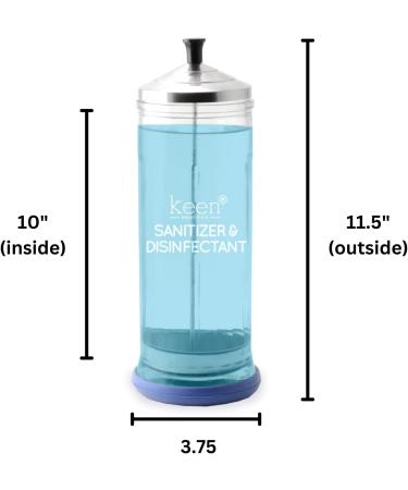 Keen Essentials Salon Disinfectant Glass Jar - Styling Station Germicide for Barber Shops - Clear - Buy Online on GoSupps.com