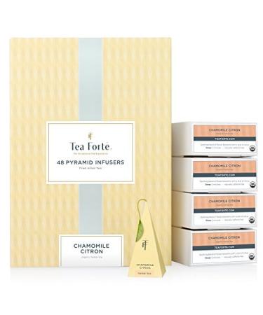 Tea Fort BULK PACK Chamomile Citron Herbal Tea 48 Handcrafted Pyramid Tea Infusers by Tea Forte