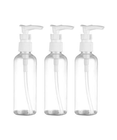 Lurrose 4 pieces of travel bottles Pump dispenser shampoo donor refillable empty bottles for travel business trips 100 ml black pump white (white) - 3M77ZH009F2301536