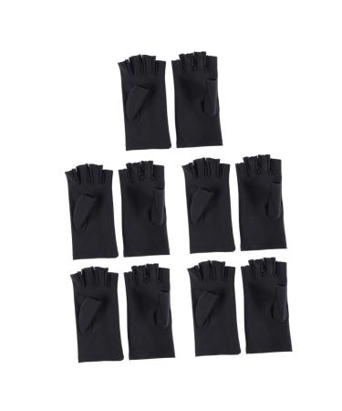 DOITOOL 5 Pair Spandex Gloves Uv Lamp Gloves Beauty Gloves Uv Protection Gloves Radiation Protection Gloves Black Gloves Half-finger Gloves Anti Uv Glove Fingerless Apparel Miss