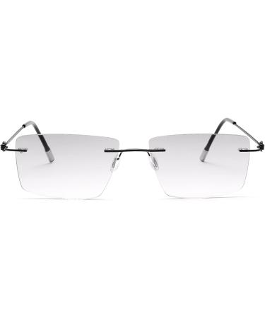 YIMI Rimless Progressive Multifocal Reading Sunglasses - Blue Light Blocking Trifocal Sun Readers for Men & Women | Black 3.0x - International Shipping Available - Buy Online on GoSupps.com
