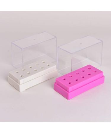 1PCS 10Holes 7.9 * 3.7 * 6.2cm Professional Manicure Tools White Bits Holder Exhibition Displayer Nail Drill Bit Holder - (Color: Pink) - Buy Online on GoSupps.com