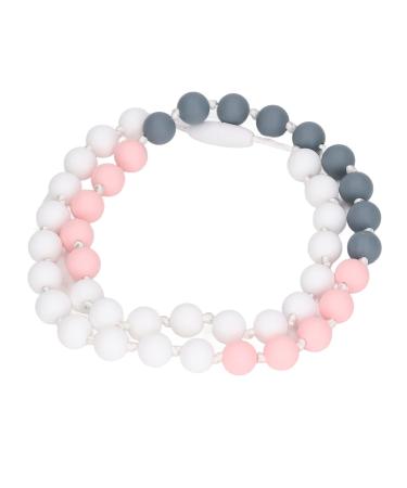Baby Teething Toy  Food Grade Silicone Baby Teether Ring Teether Link  Medium Hard Smoothing Chew Necklace for KidInfant and Toddler  Perfectly Chew Toy  Sensory Chew Necklace