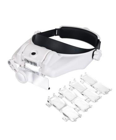 Magnifying Glass Lamp Glasses Loupe Watchmaker Repair Tool Glasses Magnifier LED Headband Magnifying Glass 1.5X 2X 2.5X 3X 3.5X 8 Flexible Gooseneck Arm