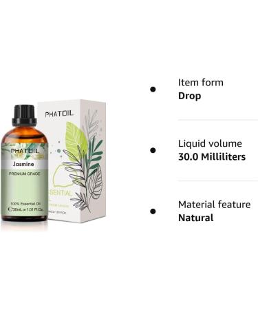 PHATOIL Jasmine Essential Oil 30ML - Premium Grade Pure Oil for Aromatherapy Diffusers and Candle Making - Buy Online on GoSupps.com