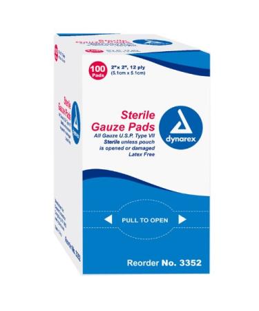Gauze Pads Sterile 12 Ply. 1's - 4x4 - 100/Box