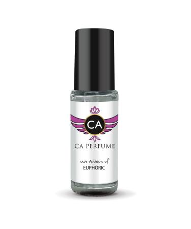 CA Perfume Impression of C Klein Euphoric For Women Replica Fragrance Body Oil Dupes Alcohol-Free Essential Aromatherapy Sample Travel Size Concentrated Long Lasting Attar Roll-On 0.14 Fl Oz/4ml-X1