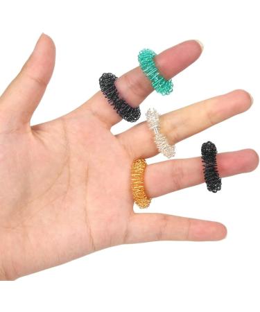 Jiakalamo 15-Part Finger Massage Zappel Toy - Acupressure Ring for Stress Relief & Relaxation | Portable for All Ages | 4 Colors 3 Pieces - Buy Online on GoSupps.com