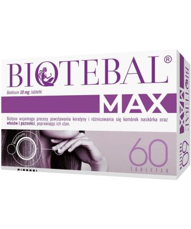 Formula Biotebal Max 10mg 60TBS European Version Biotin Max 10 000 mcg Formula for Hair Skin and Nail Support - Buy Online on GoSupps.com