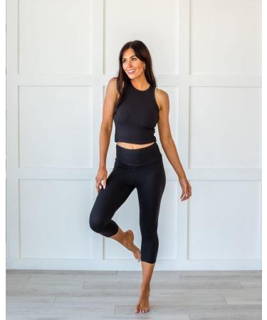 FULLSOFT 3 Pack High Waisted Tummy Control Capri Leggings for Women - Black Workout Yoga Pants - Large-X-Large - Buy Online on GoSupps.com