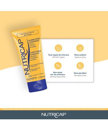 NUTRISANTE Nutricap Fortifying Shampoo All Hair Type - Softness Shine Flexibility - All Natural - Nourishing Wheat Germ Oil Vitamin E - Paraben Free - Sulfate Free - 200ml - 2 Months Solo - Buy Online on GoSupps.com